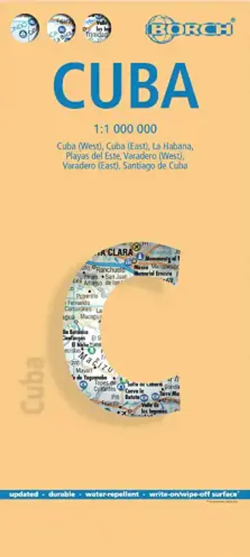 Cuba Laminated Travel Map l Borch