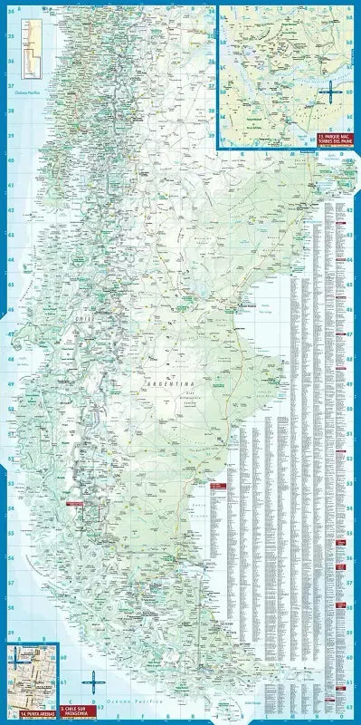 Chile Laminated Travel Map l Borch