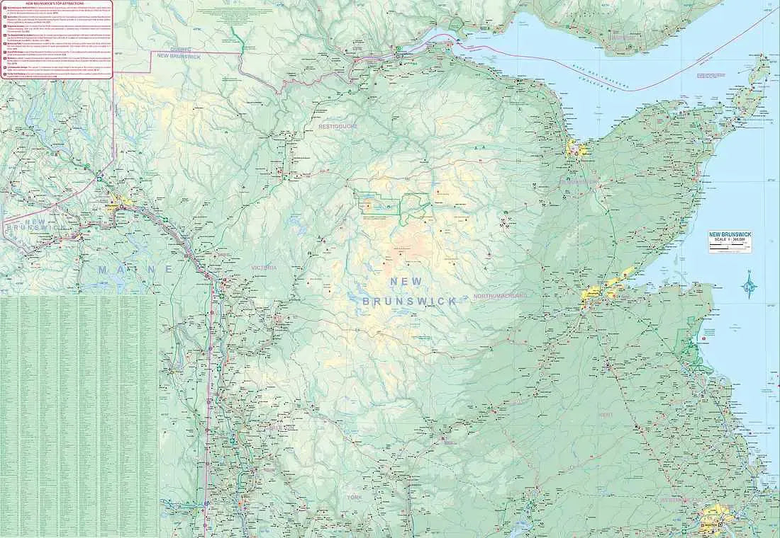 New Brunswick Travel Map