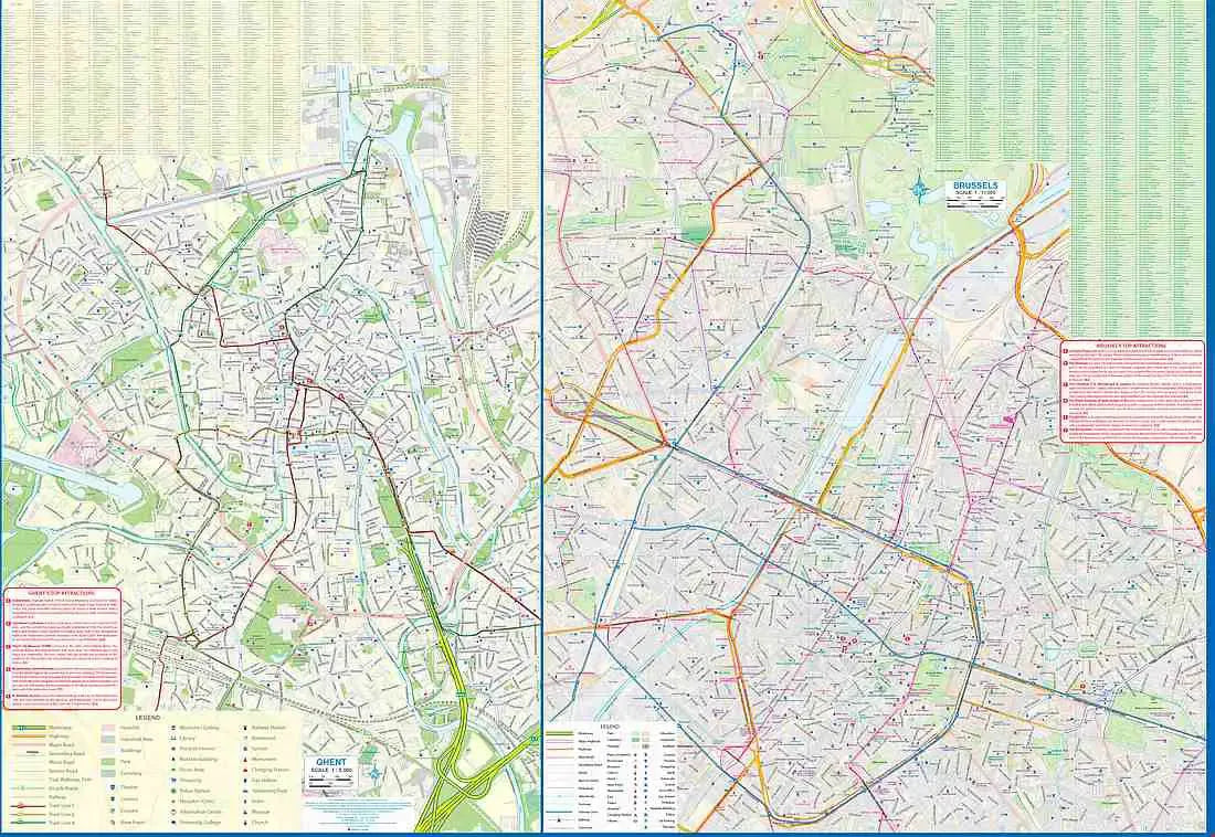 Ghent, Brussels, and Flanders Travel Map