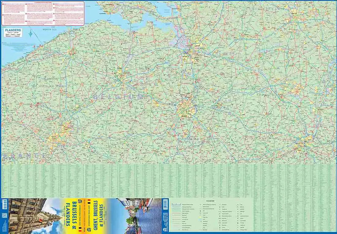 Ghent, Brussels, and Flanders Travel Map