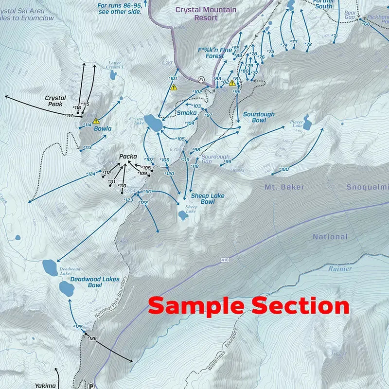 Backcountry Skiing Crystal Mountain Atlas & Map