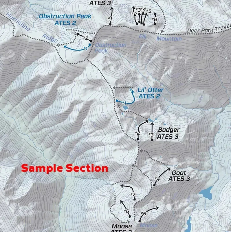 Backcountry Skiing Olympic NP Atlas & Map