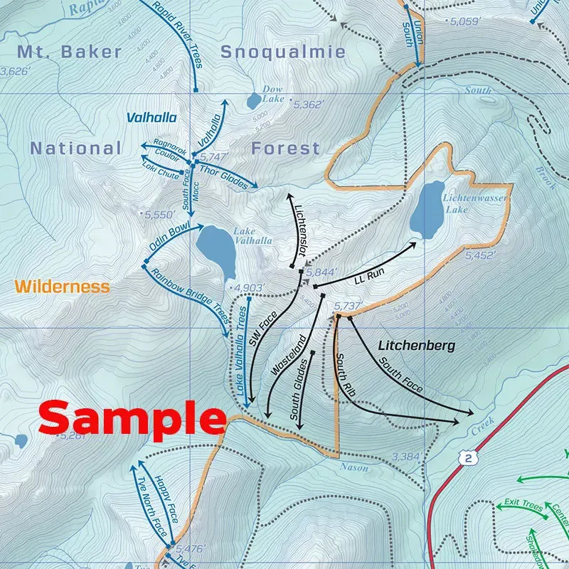 Backcountry Skiing Stevens Pass Map