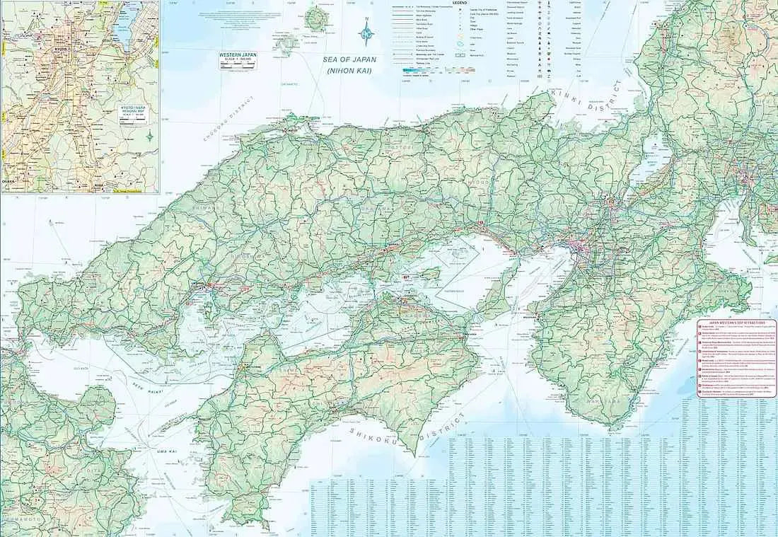 Osaka & Western Japan Travel Map