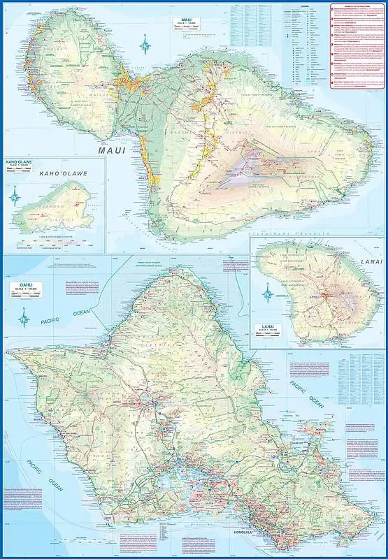 Hawaiian Islands Travel Map