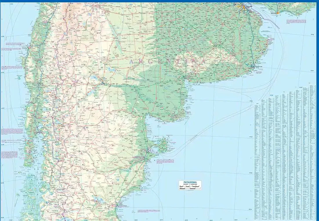 Patagonia Rail & Road Travel Map