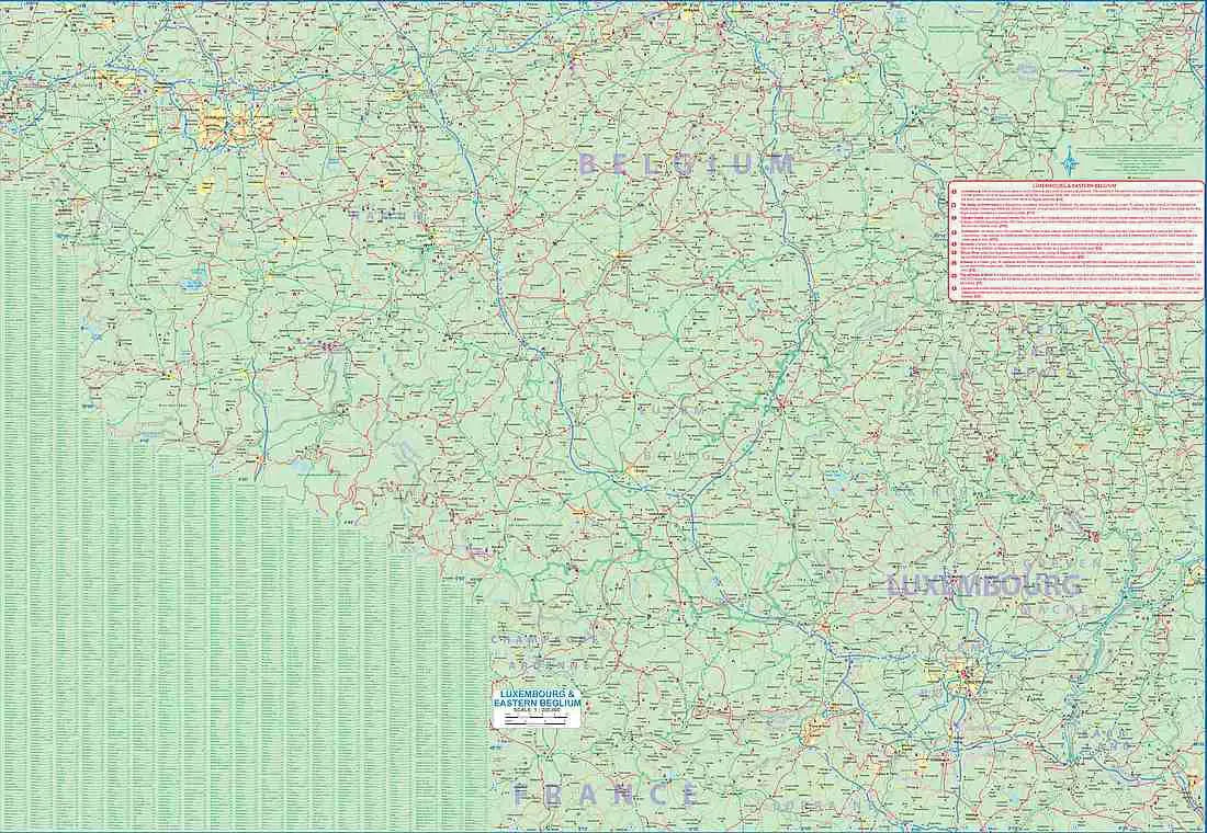 Luxembourg & Eastern Belgium Travel Map