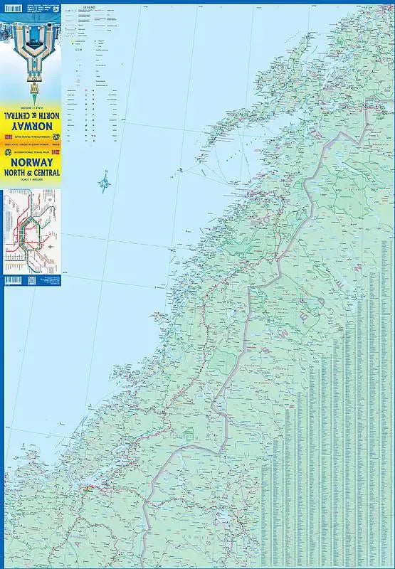 Norway (Central & North) Travel Map