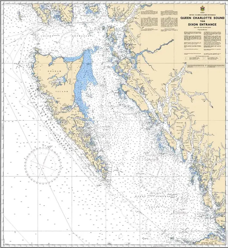 Canadian Chart 3002, Queen Charlotte Sound to Dixon Entrance