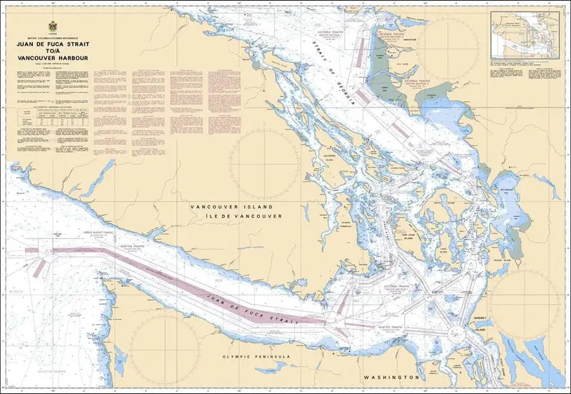 Canadian Chart 3601, Juan de Fuca Strait to Vancover Harbour