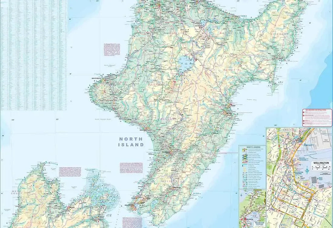 New Zealand North Island Map