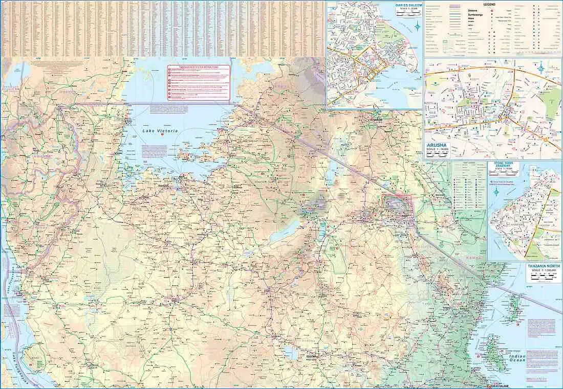Kilimanjaro & North Tanzania Travel Map