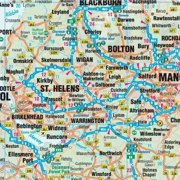 Great Britain Laminated Road Map l Borch