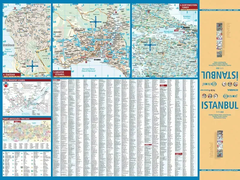 Istanbul Laminated City Street Map l Borch
