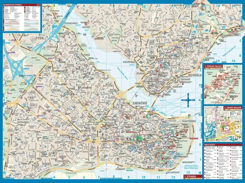 Istanbul Laminated City Street Map l Borch