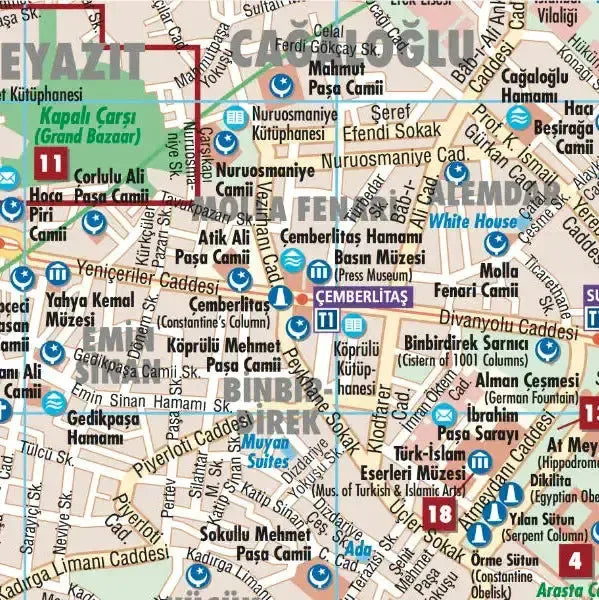 Istanbul Laminated City Street Map l Borch