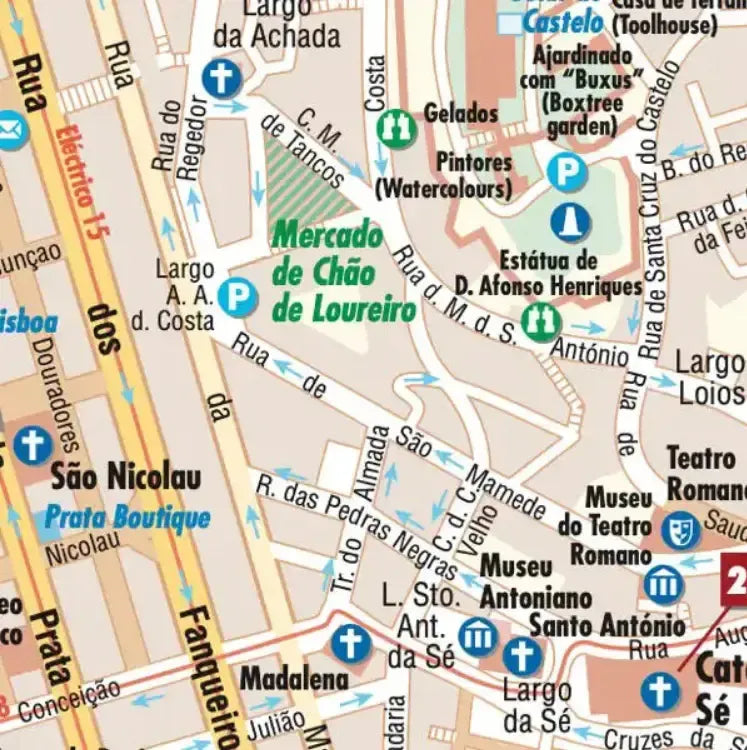 Lisbon Laminated City Street Map l Borch