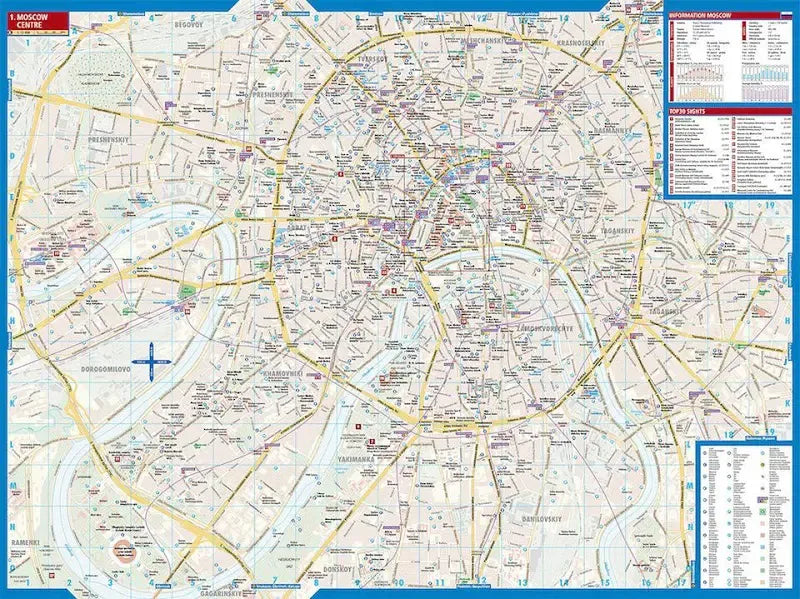 Moscow Laminated City Street Map l Borch