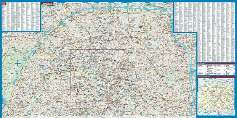Paris Laminated City Street Map l Borch