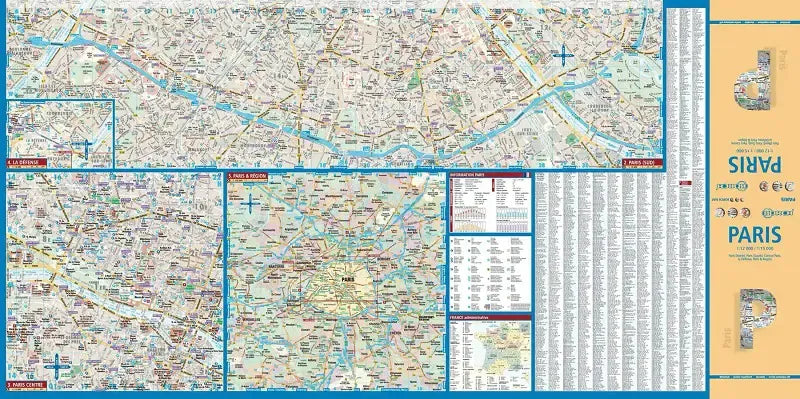 Paris Laminated City Street Map l Borch