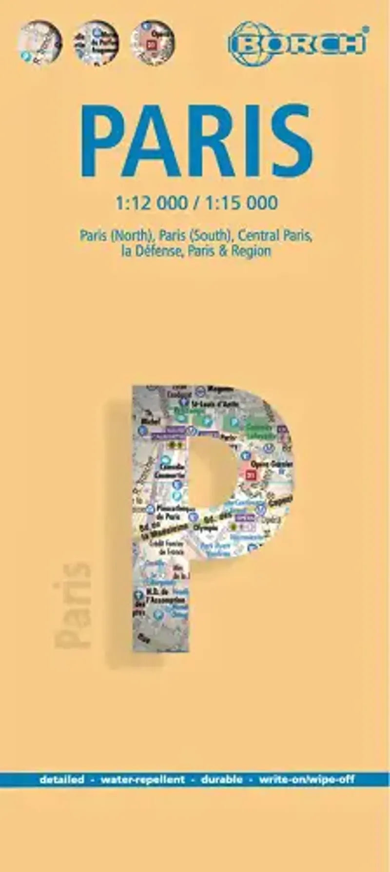 Paris Laminated City Street Map l Borch