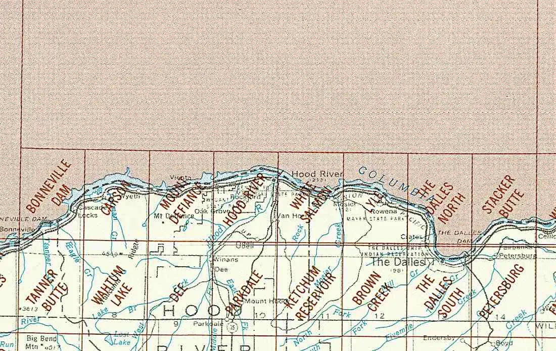 Hood River OR Area 1:24K USGS Topo Maps