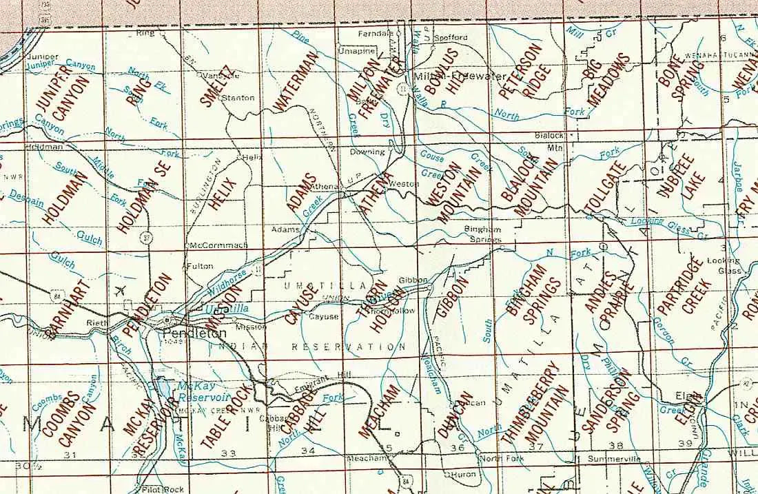 Pendleton Area 1:24K USGS Topo Maps