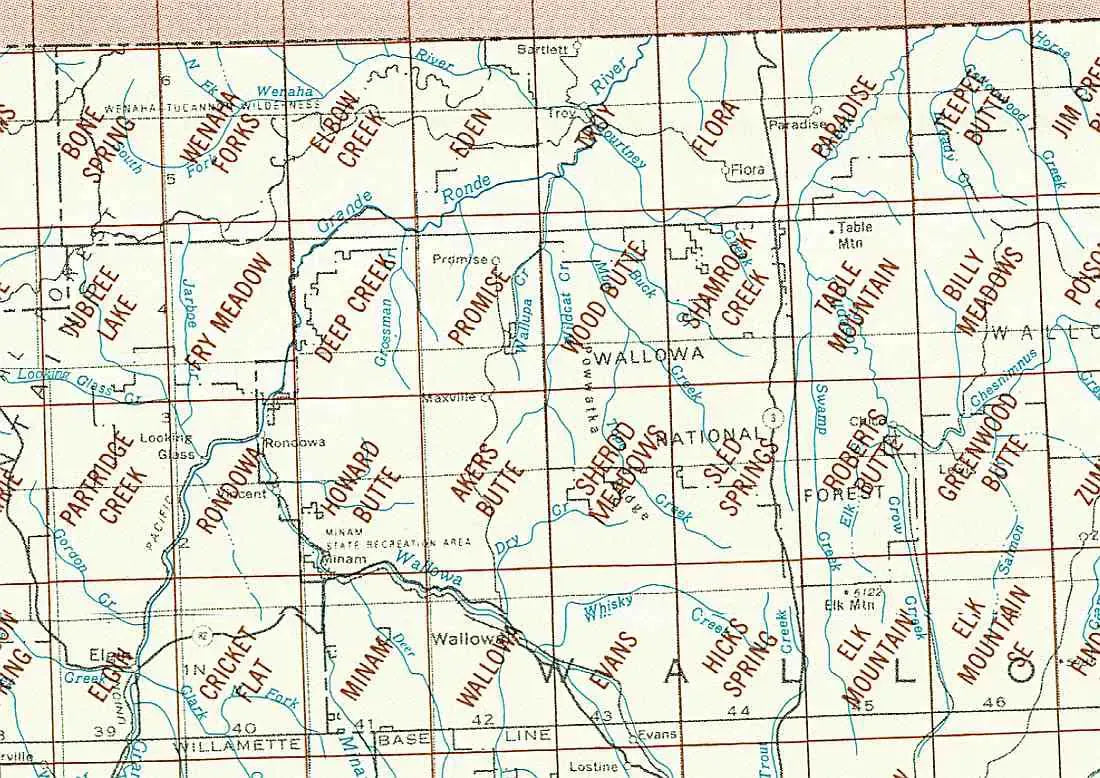 Wallowa Area 1:24K USGS Topo Maps