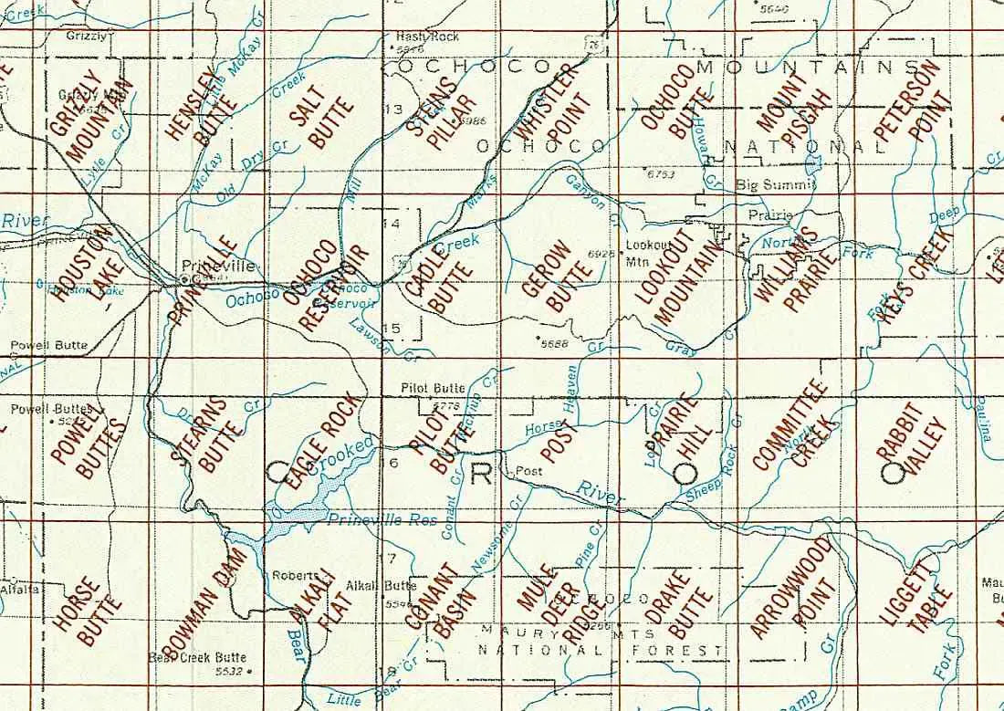 Prineville Area 1:24K USGS Topo Maps