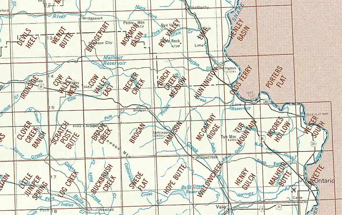 Brogan Area 1:24K USGS Topo Maps