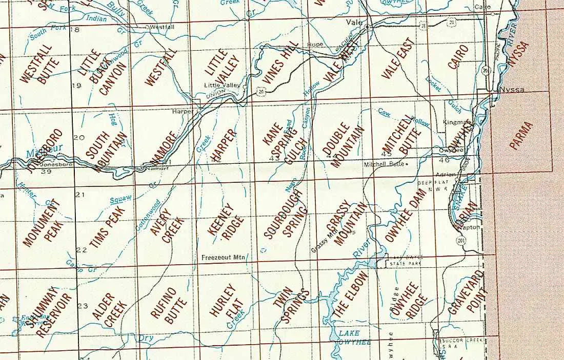 Vale Area 1:24K USGS Topo Maps
