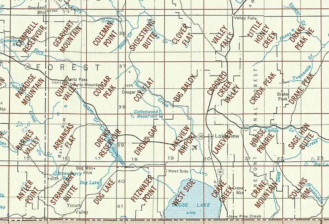 Lakeview Area 1:24K USGS Topo Maps