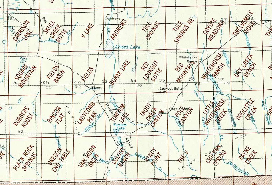 Alvord Lake Area 1:24K USGS Topo Maps