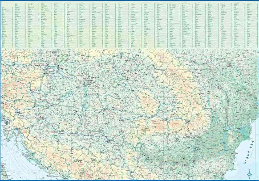 Balkans Rail & Road Travel Map