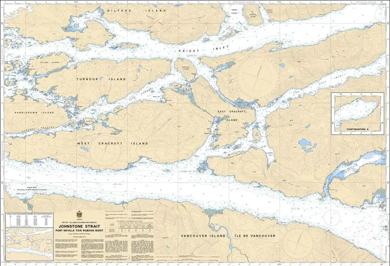 Canadian Chart 3545, Johnstone Strait, Port Neville to Robson Bight