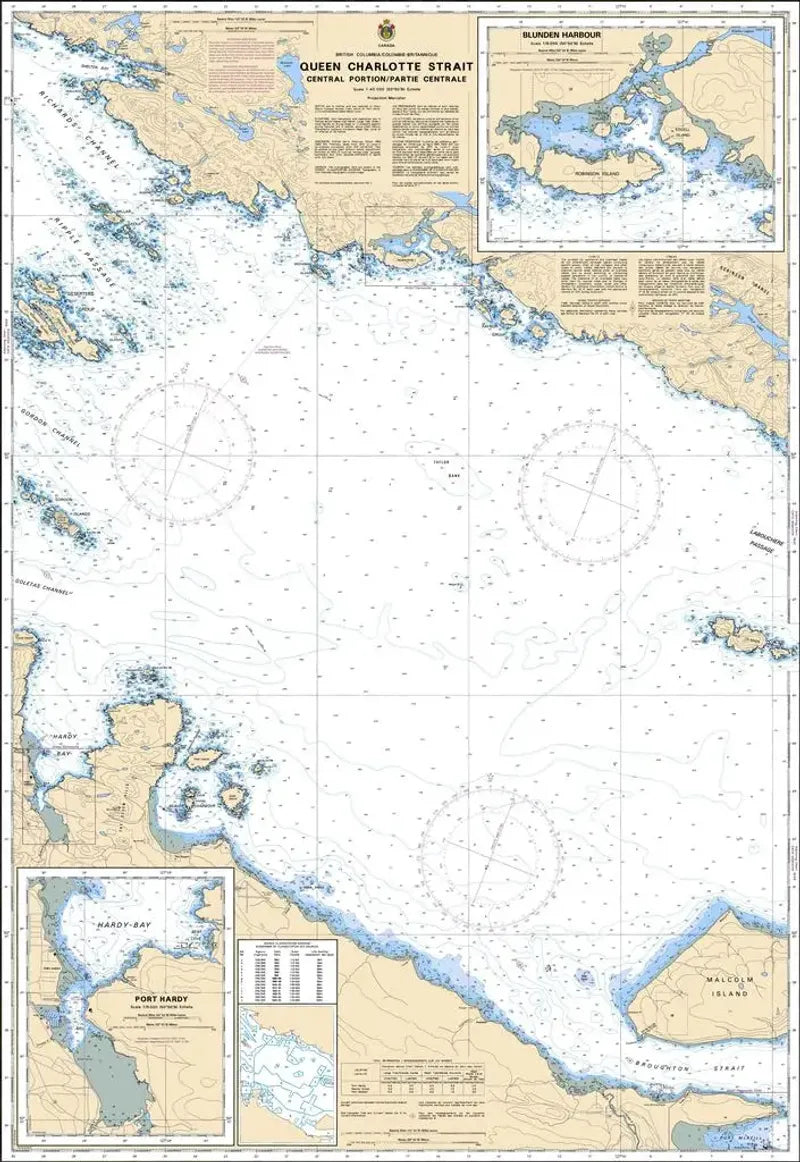 Canadian Chart 3548, Queen Charlotte Strait (Central Portion)