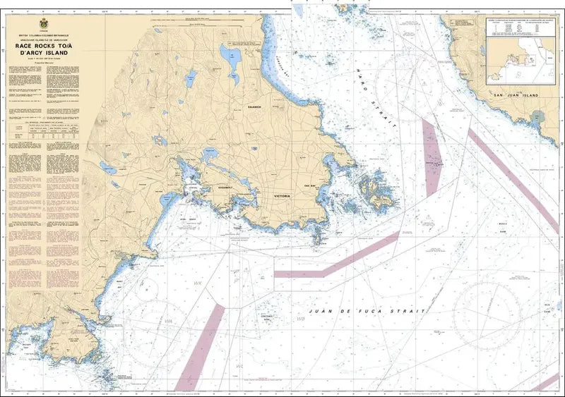 Canadian Chart 3440, Race Rocks to D'Arcy Island