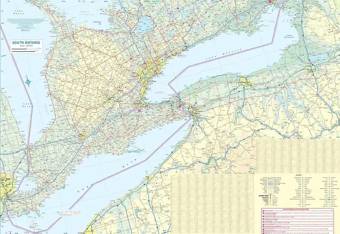 Toronto & Southern Ontario Travel Map