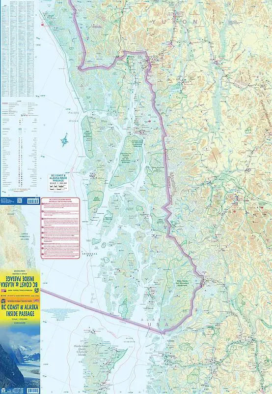British Columbia Coast & Alaska Inside Passage Travel Map