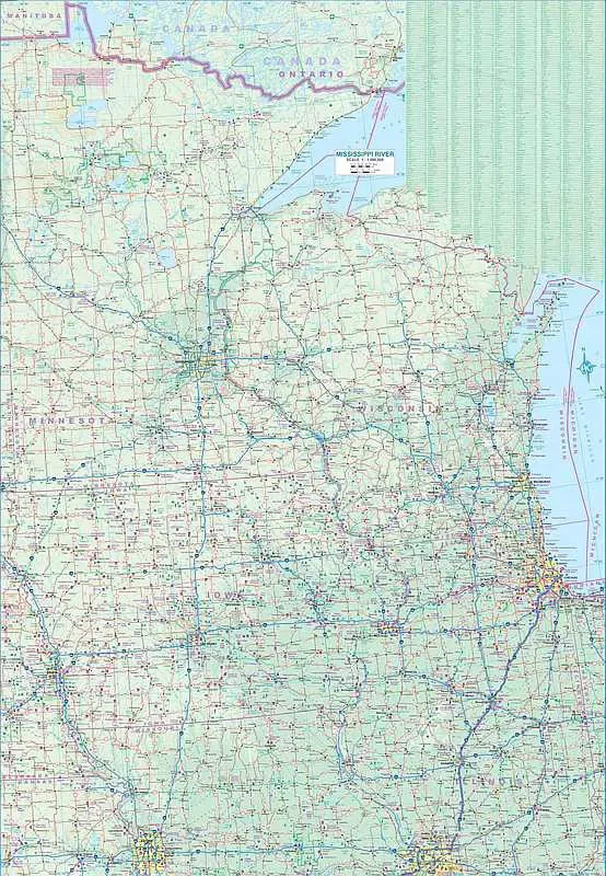 Mississippi River Travel & Reference Map