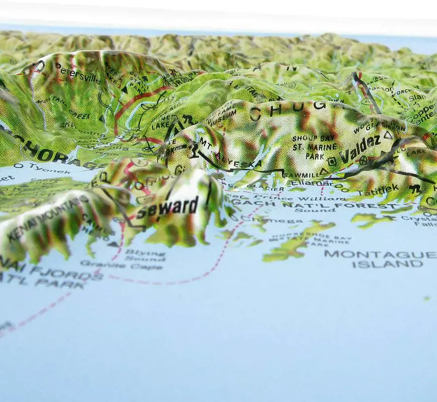 Alaska Raised Relief Map