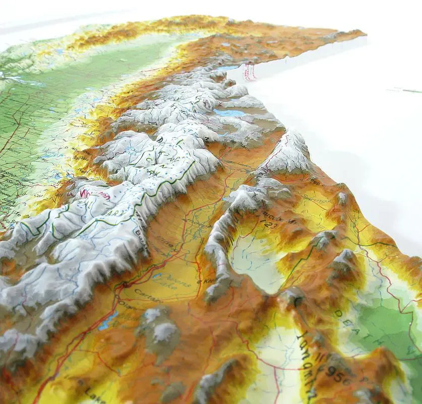 California Raised Relief Map (Raven Colors)