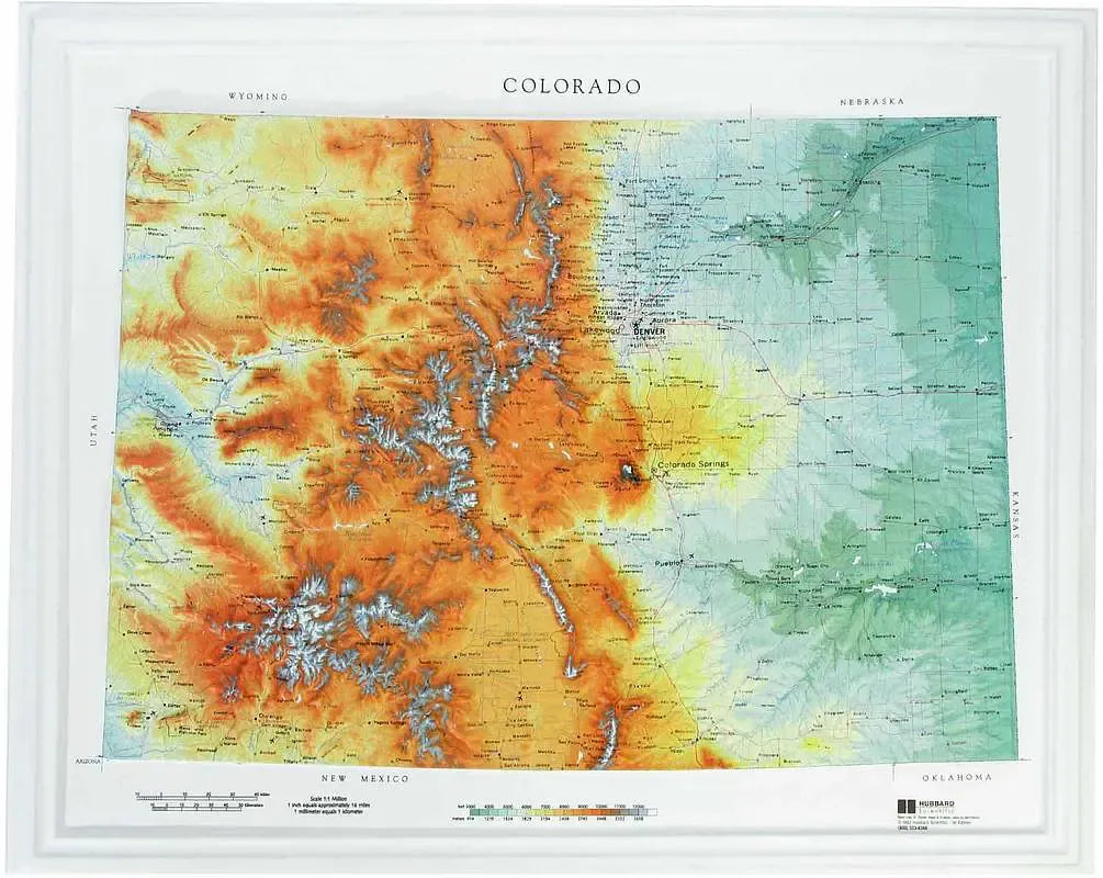 Colorado Raised Relief Map (Raven Colors)