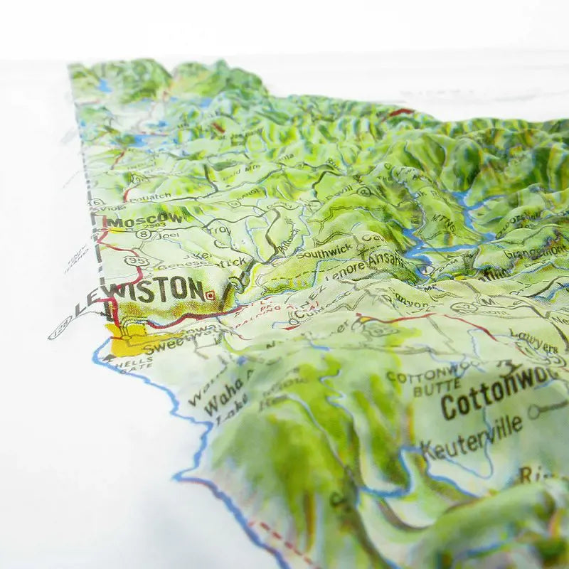 Idaho Raised Relief Map