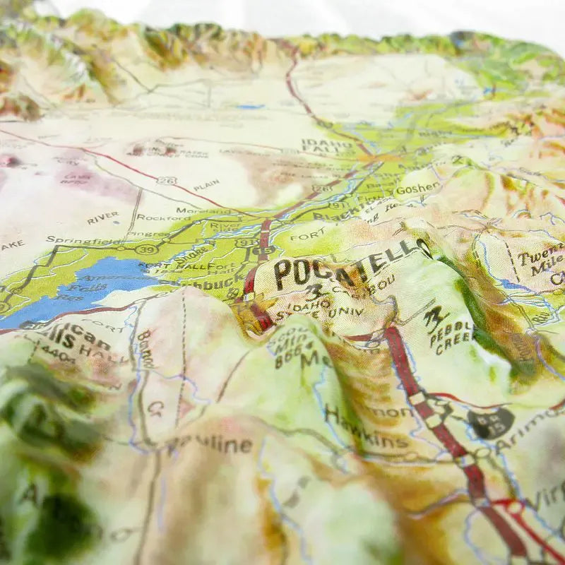 Idaho Raised Relief Map