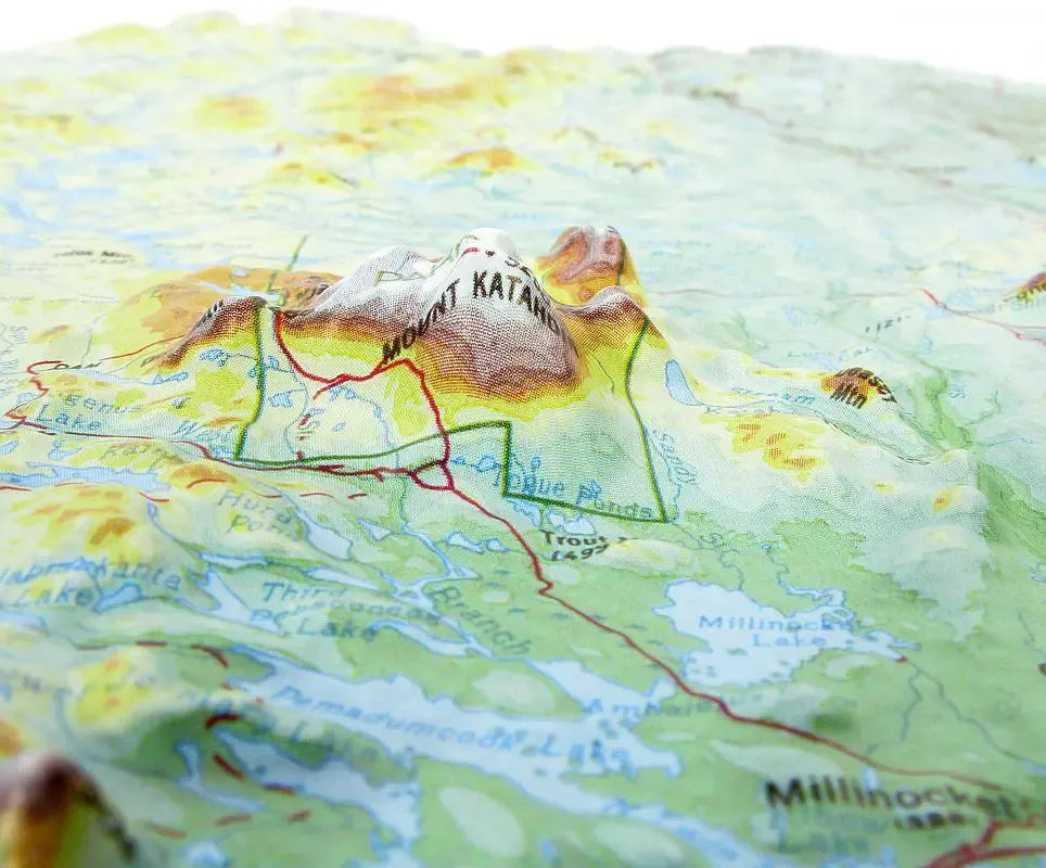 Maine Raised Relief Map (Raven Colors)