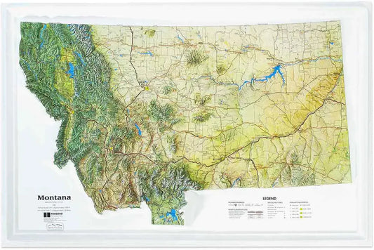 Montana Raised Relief Map
