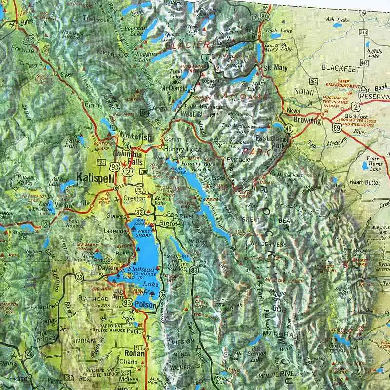 Montana Raised Relief Map