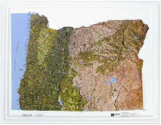 Oregon Raised Relief Map